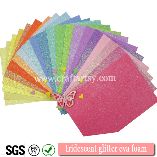 Colorful Iridescent glitter foam sheets